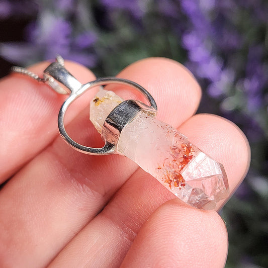 Lepidocrocite Phantom Quartz Pendant