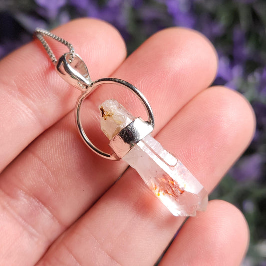 Lepidocrocite Phantom Quartz Pendant