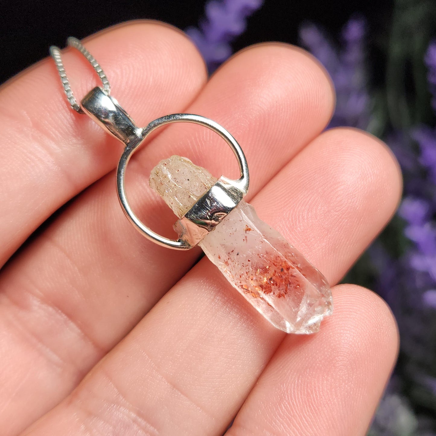 Lepidocrocite Phantom Quartz Pendant