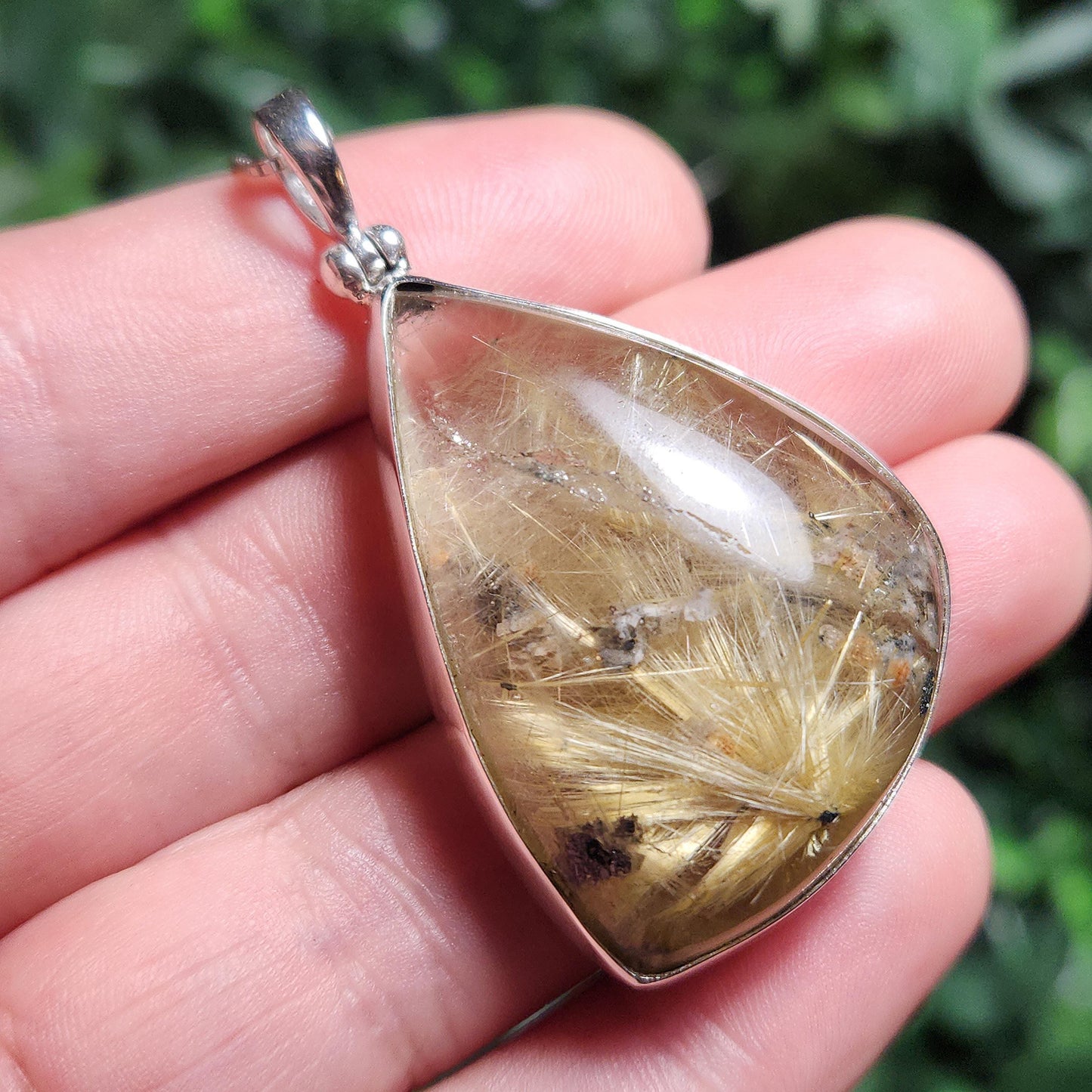 Gold Rutilated Quartz Pendant