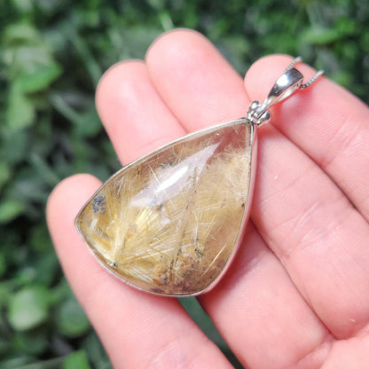 Gold Rutilated Quartz Pendant