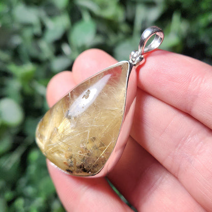 Gold Rutilated Quartz Pendant