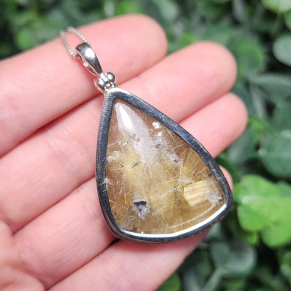 Gold Rutilated Quartz Pendant