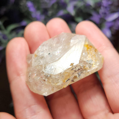 Moving ENHYDRO Herkimer Diamond (36 grams):  New York Herkimer Quartz Crystal with Water & Carbon Inclusion