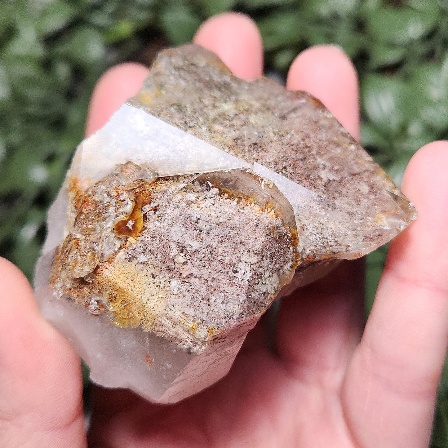 Garden Quartz Crystal 186g, Brazilian Lodolite Specimen