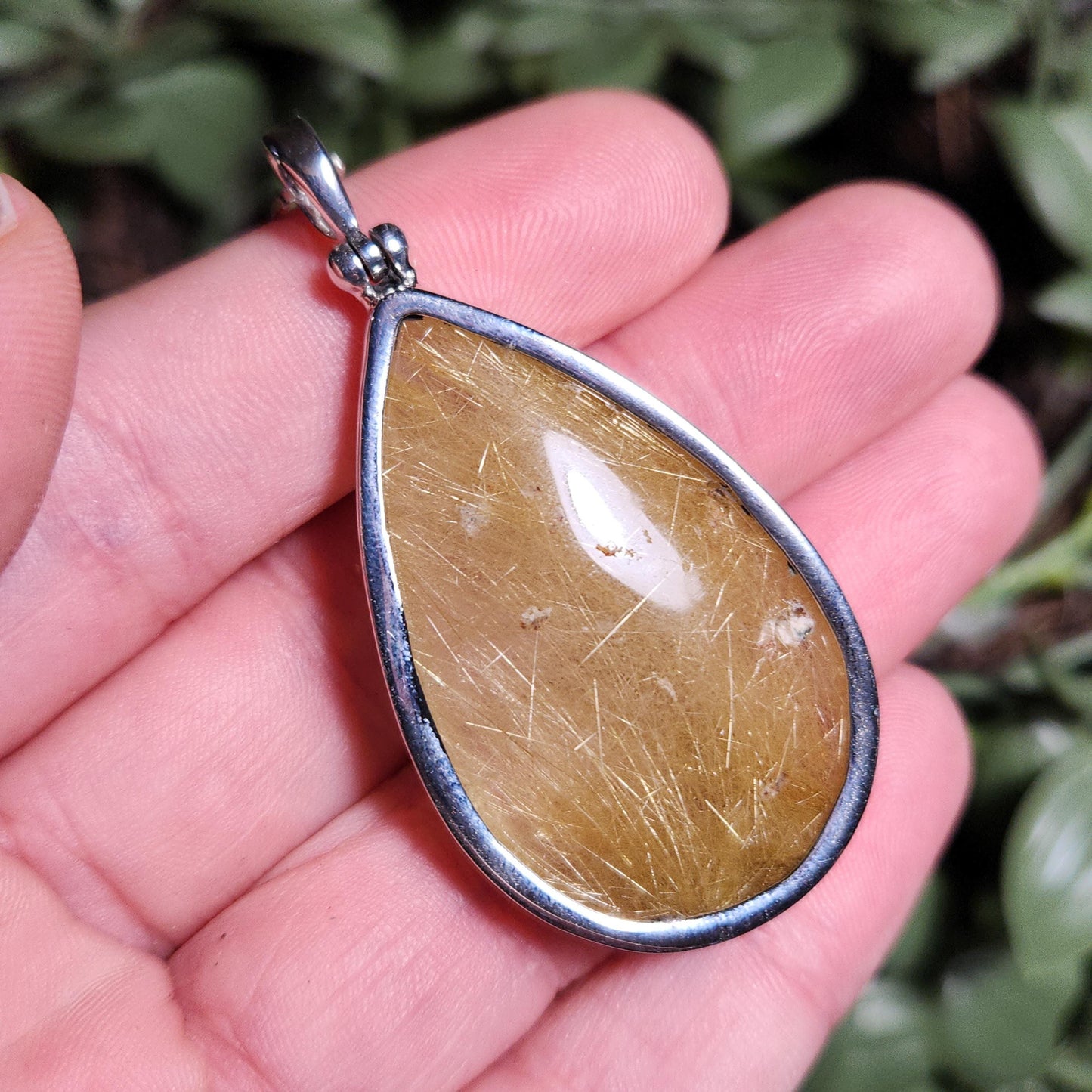 Gold Rutilated Quartz Pendant