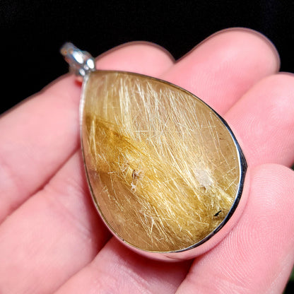 Gold Rutilated Quartz Pendant