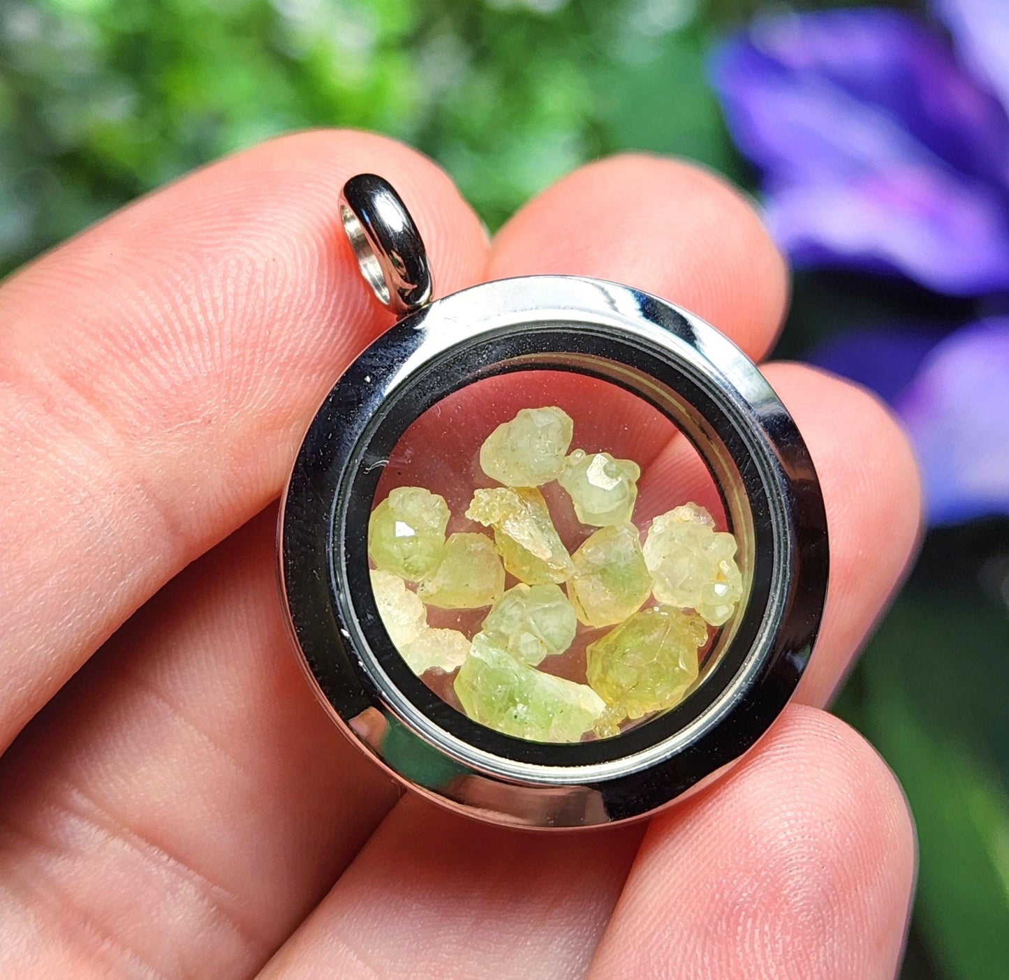Green Garnet Pendant: Rare Crystal Gemstone