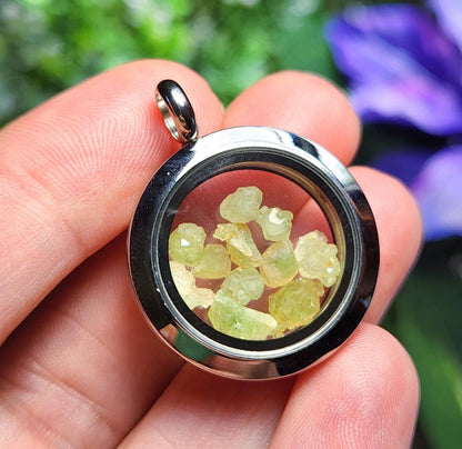 Green Garnet Pendant: Rare Crystal Gemstone