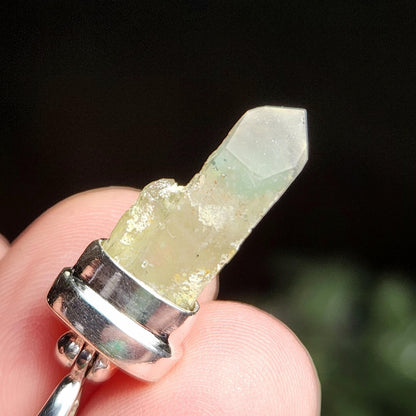 Ajoite Phantom in Quartz Crystal Pendant