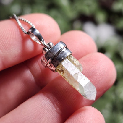 Ajoite Phantom in Quartz Crystal Pendant