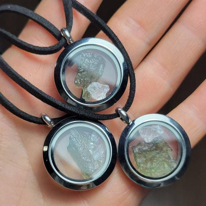 Moldavite & Phenacite Pendant