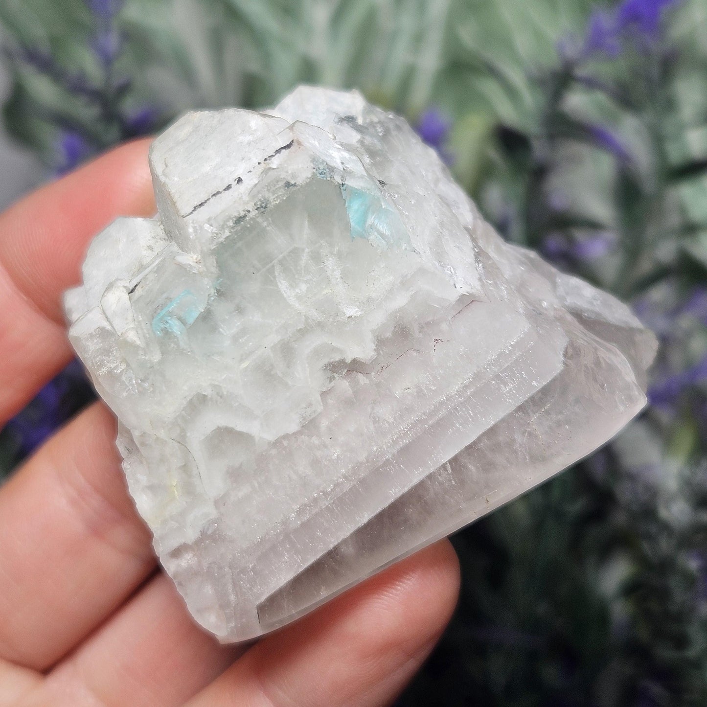 Ajoite Phantom in Quartz Crystal Specimen 84g, Polished Ajoite Crystal