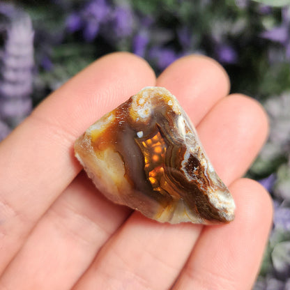 Mexican Fire Agate Specimen, Polished Natural Fire Agate from Mexico