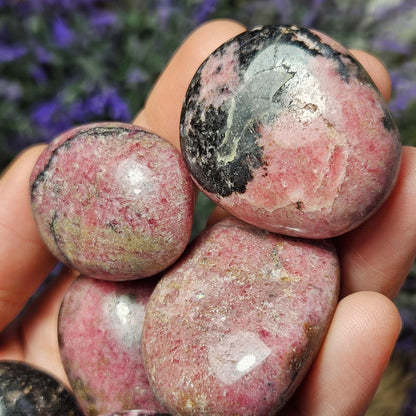 Rhodonite Palm Stone