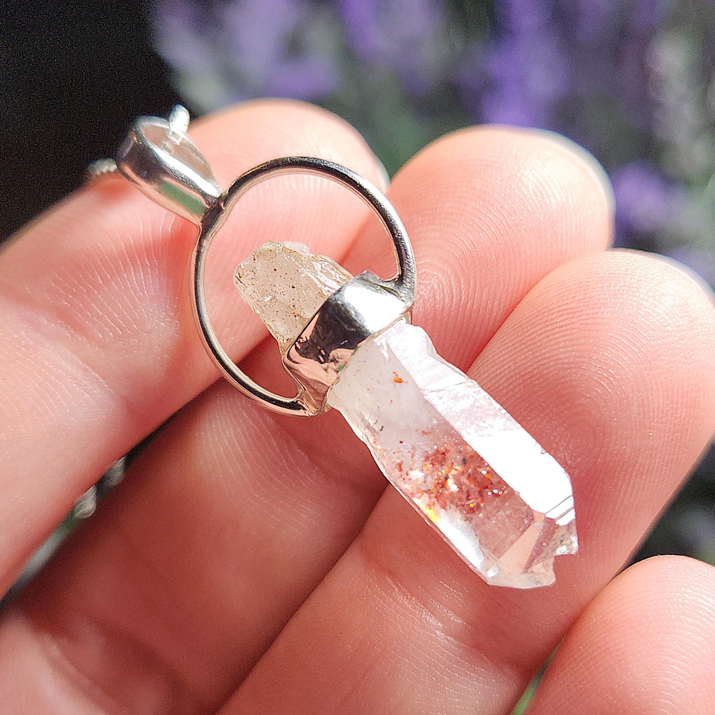 Lepidocrocite Phantom Quartz Pendant