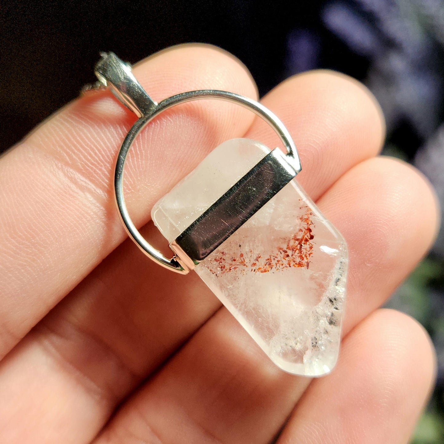 Hematite Phantom Quartz Pendant