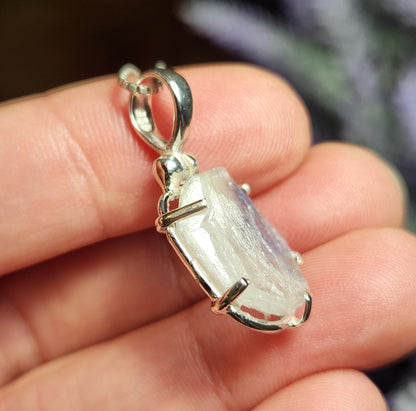Fibrous Dumortierite in Quartz Pendant