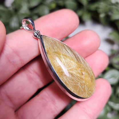 Gold Rutilated Quartz Pendant