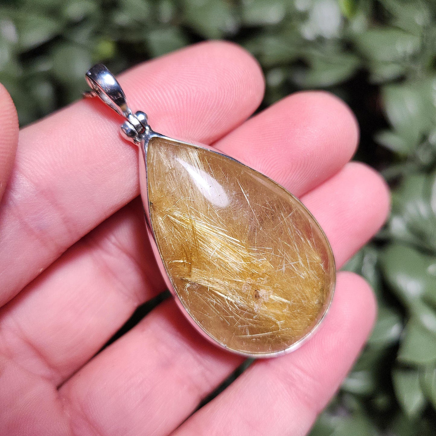 Gold Rutilated Quartz Pendant