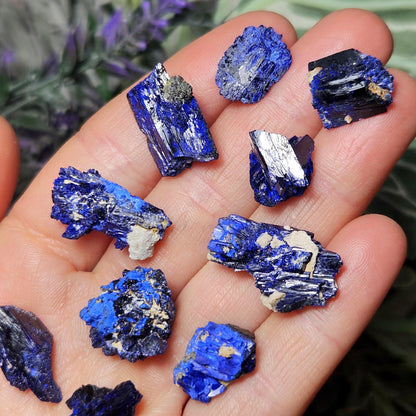Azurite Crystal Specimen from Morocco, Druzy Terminated Blue Azurite Stone