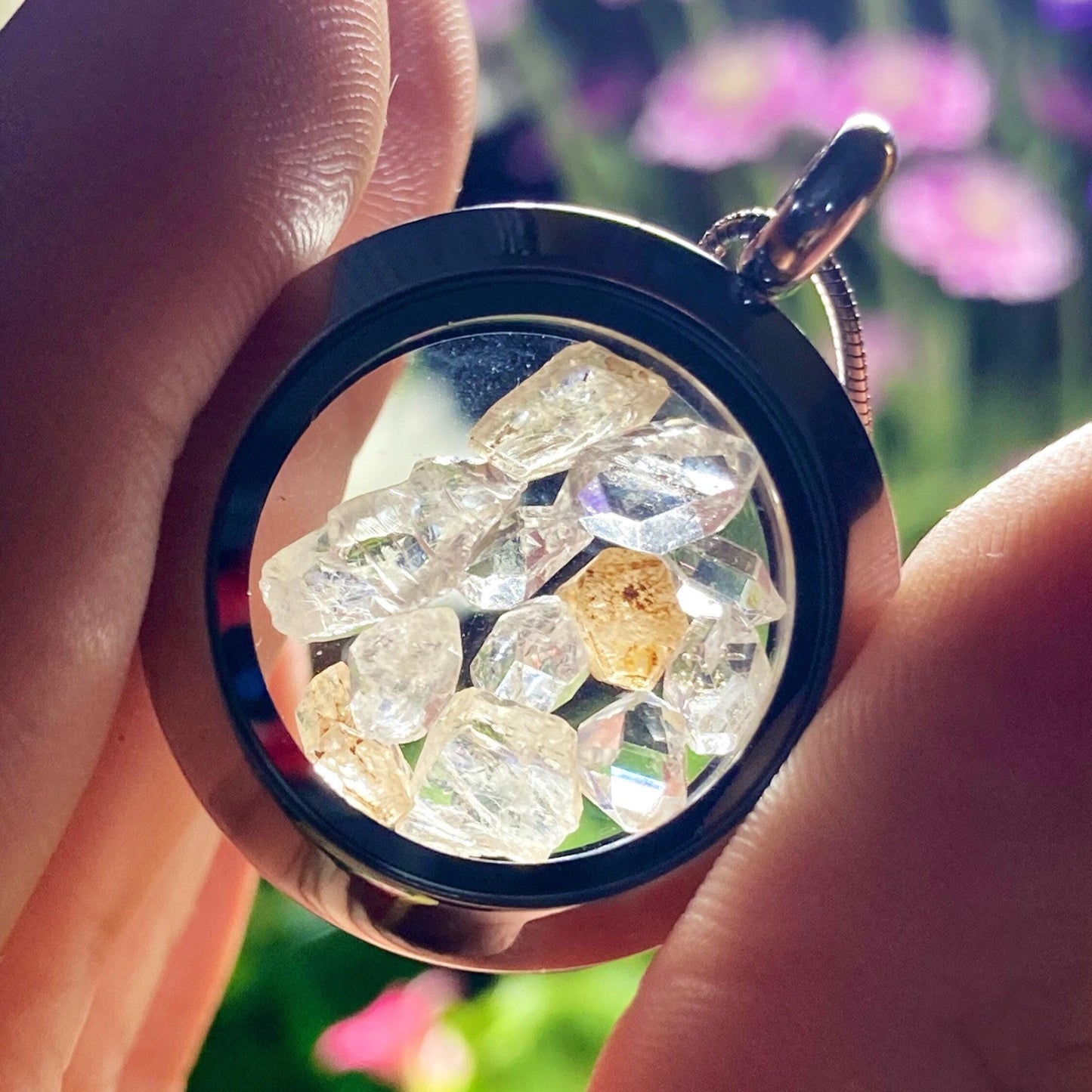 Phenacite & Herkimer Diamond Pendant