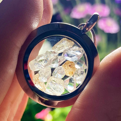 Phenacite & Herkimer Diamond Pendant