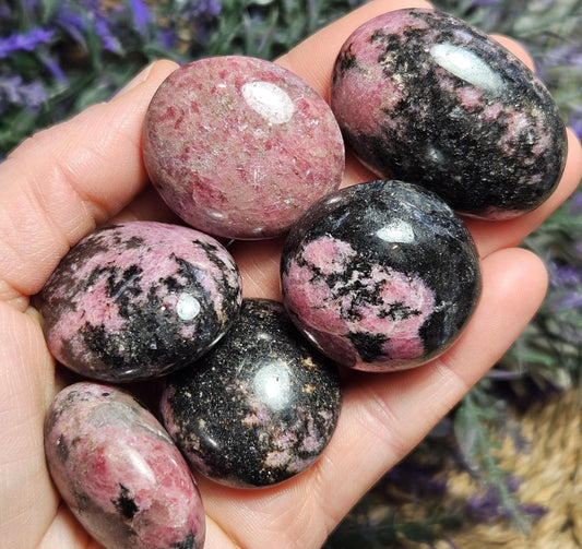 Rhodonite Palm Stone