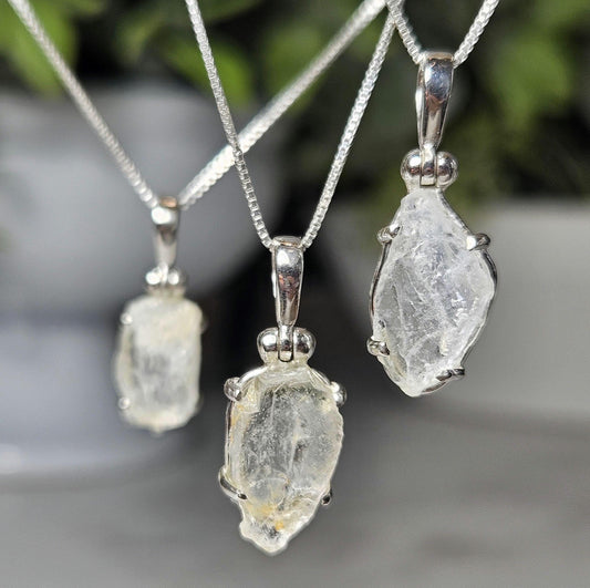 Phenacite Crystal Pendant, Nigerian Phenakite Specimen Pendant