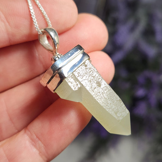 Hedenbergite Quartz Pendant