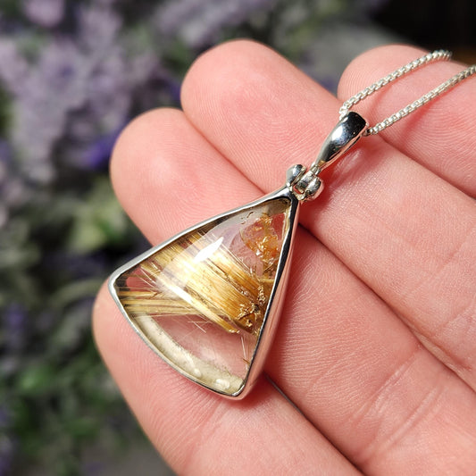 Gold Rutilated Quartz Pendant
