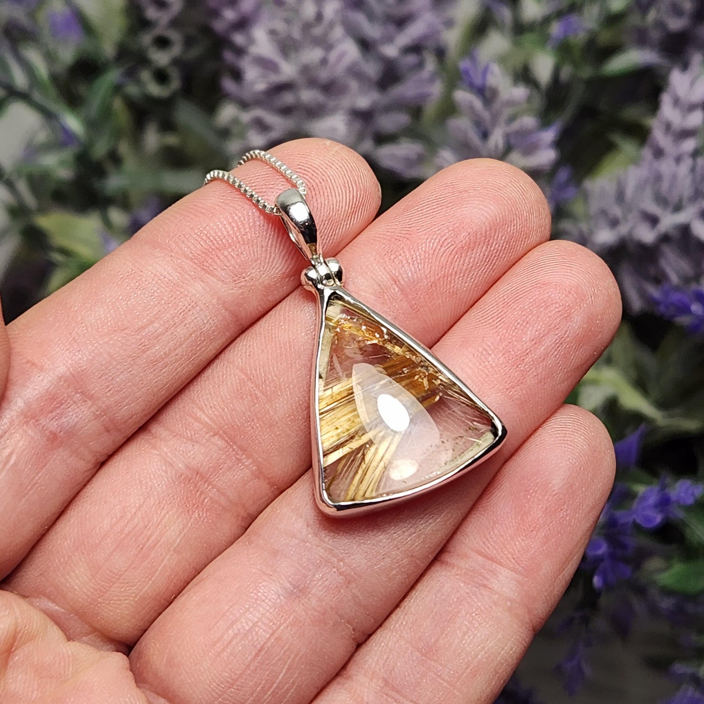 Gold Rutilated Quartz Pendant