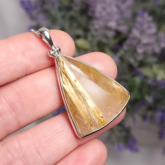 Gold Rutilated Quartz Pendant