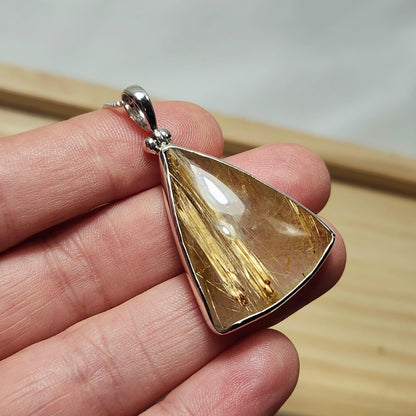 Gold Rutilated Quartz Pendant