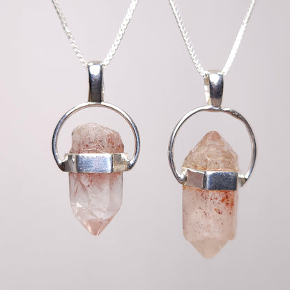 Lepidocrocite in Quartz Pendant