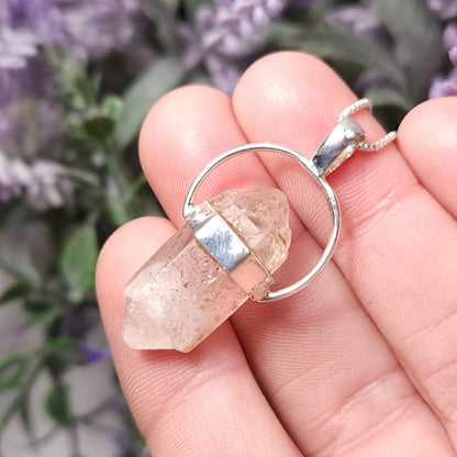 Lepidocrocite in Quartz Pendant