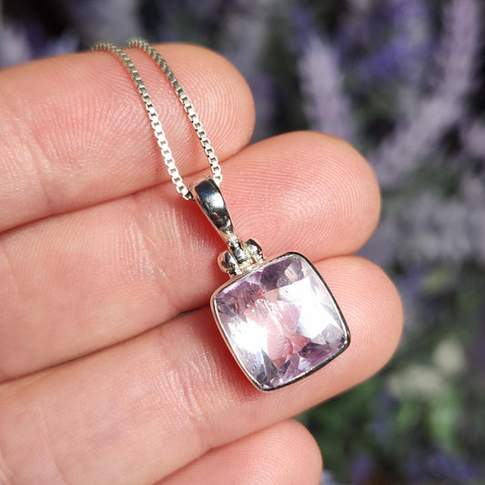 Faceted Kunzite Pendant