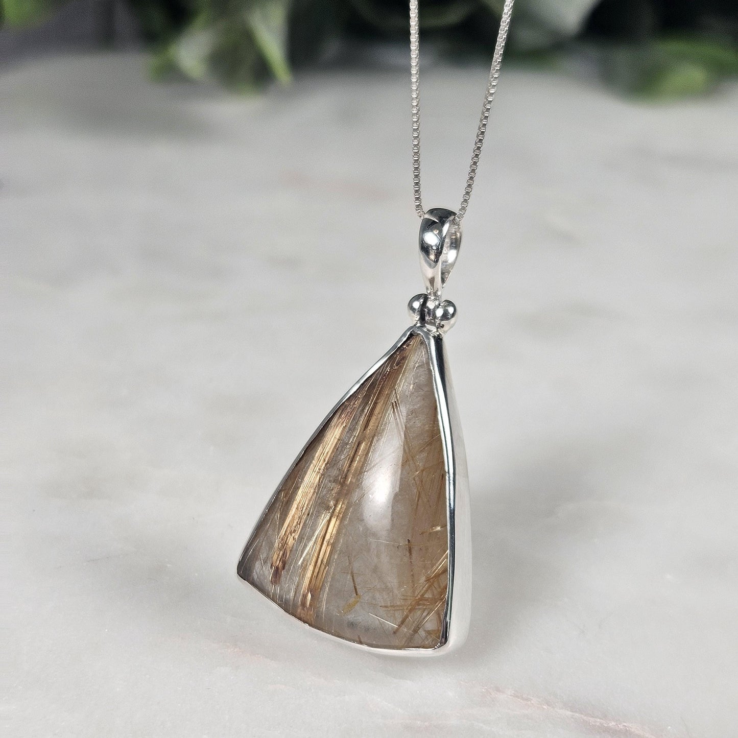 Gold Rutilated Quartz Pendant