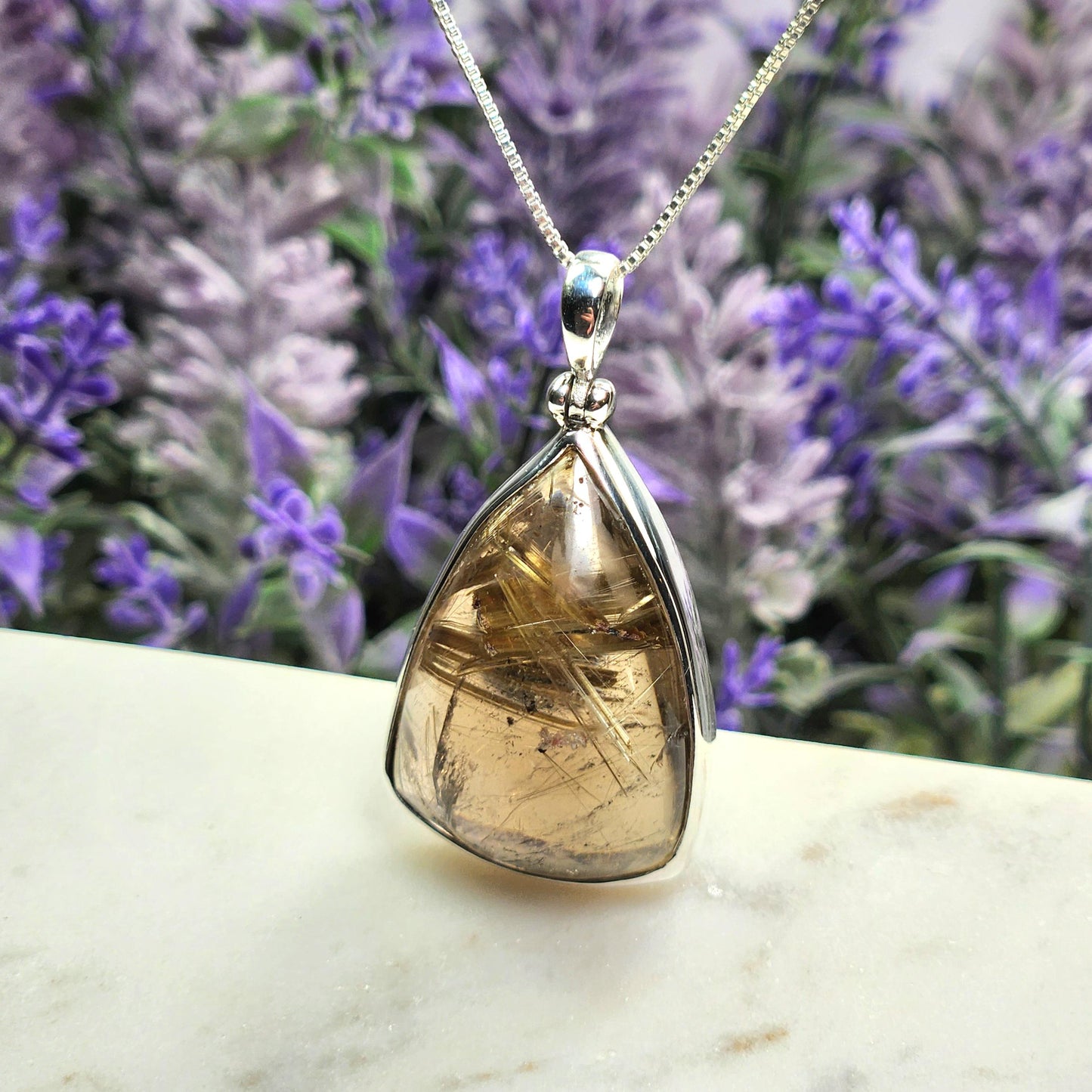Gold Rutilated Quartz Pendant