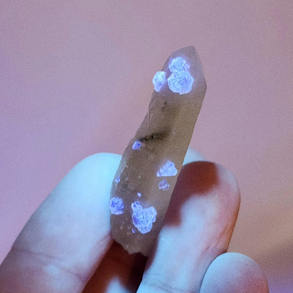 Ultraviolet Fluorite on Quartz