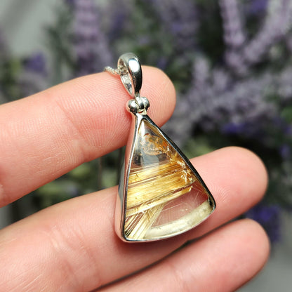 Gold Rutilated Quartz Pendant