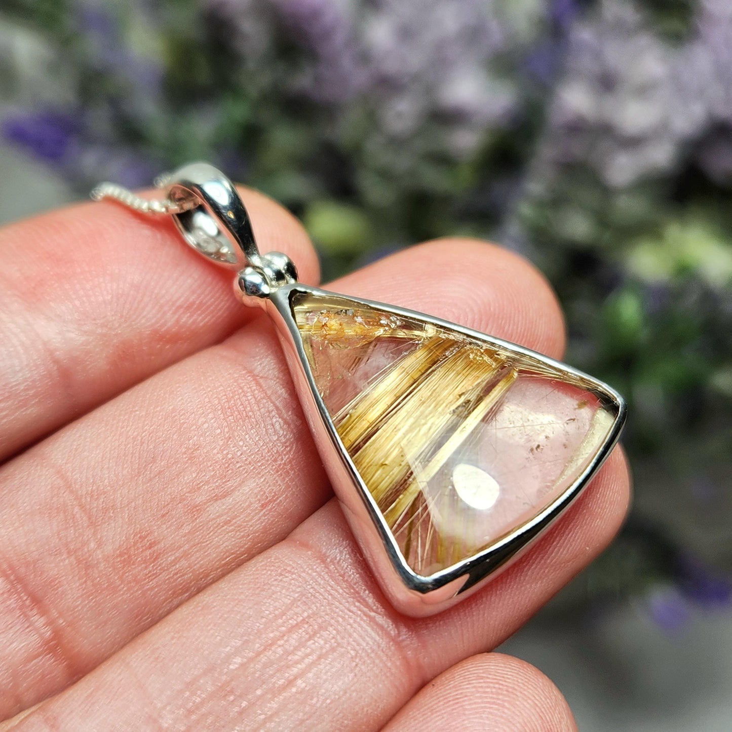 Gold Rutilated Quartz Pendant
