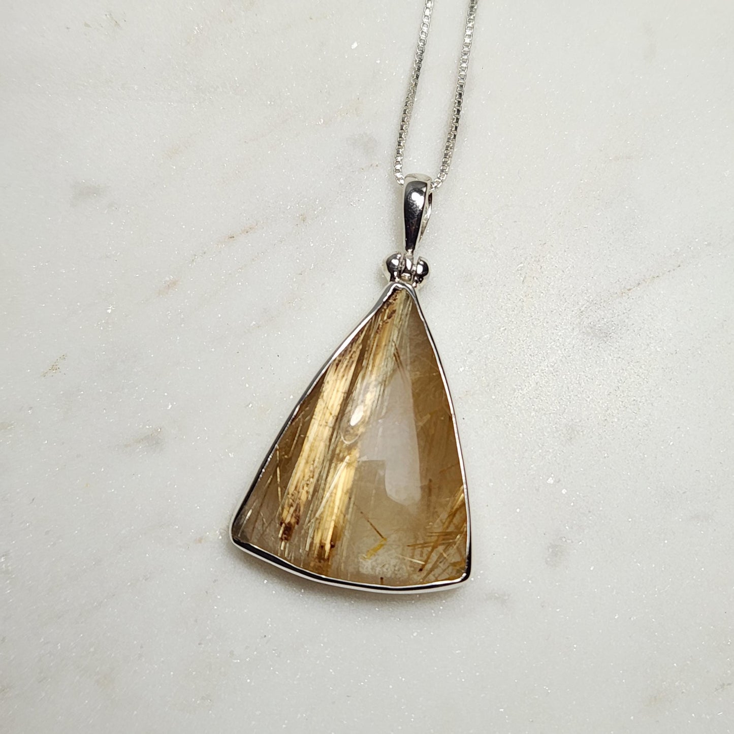 Gold Rutilated Quartz Pendant