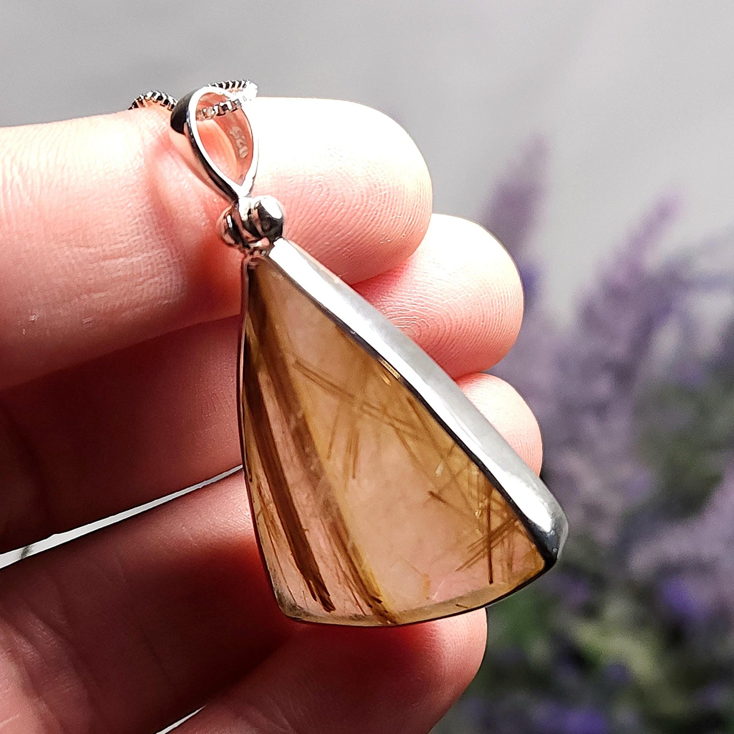 Gold Rutilated Quartz Pendant