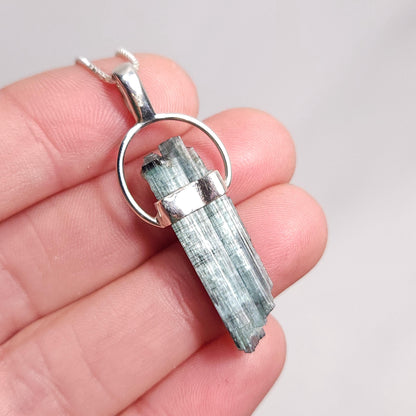 Cats Eye Blue Tourmaline Pendant