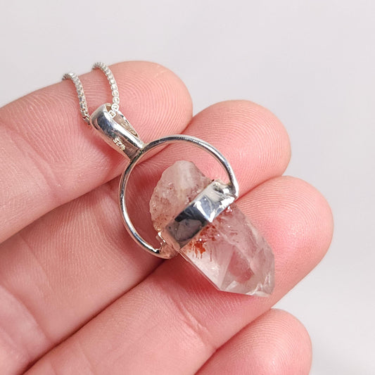 Lepidocrocite in Quartz Pendant