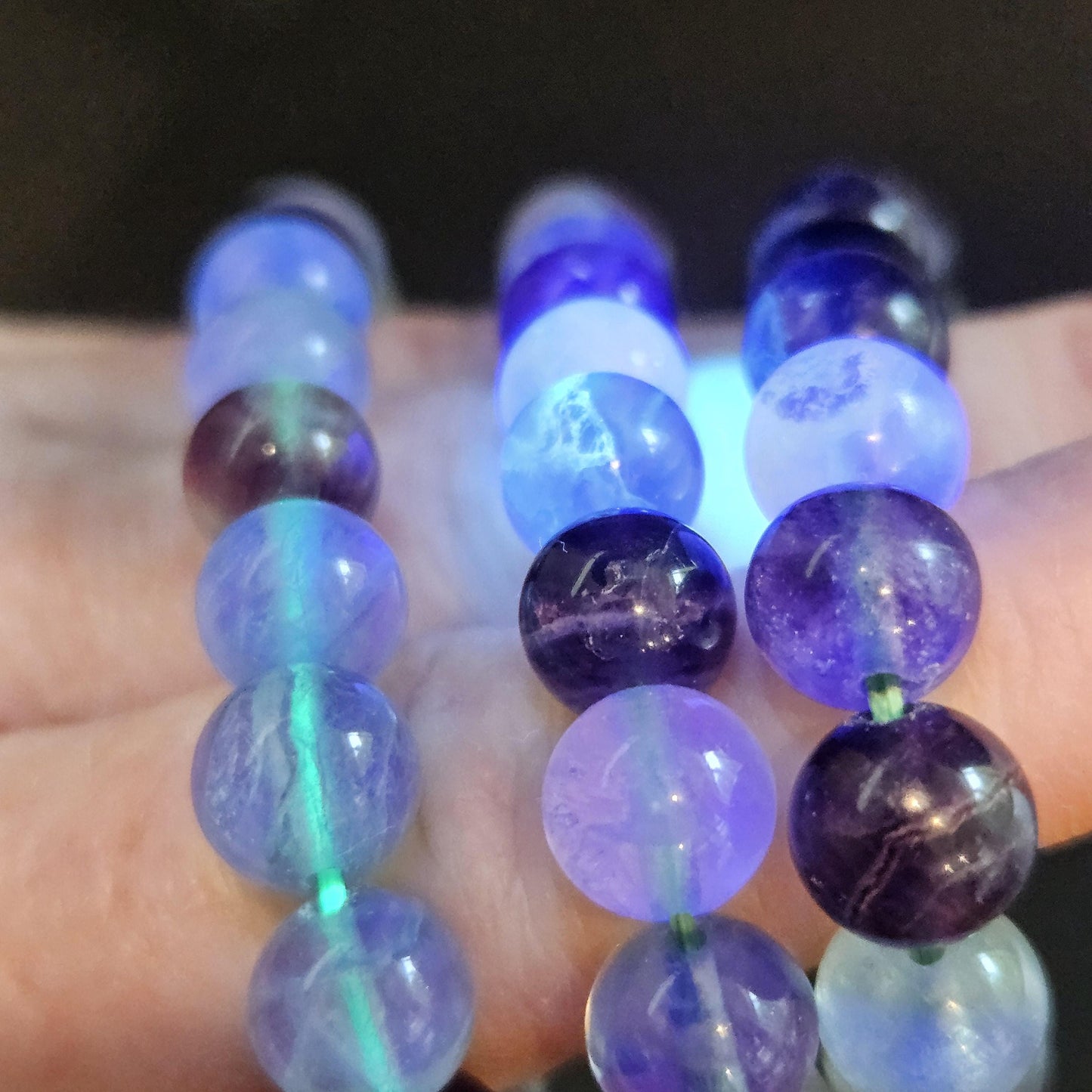 UV Reactive Rainbow Fluorite Bracelet