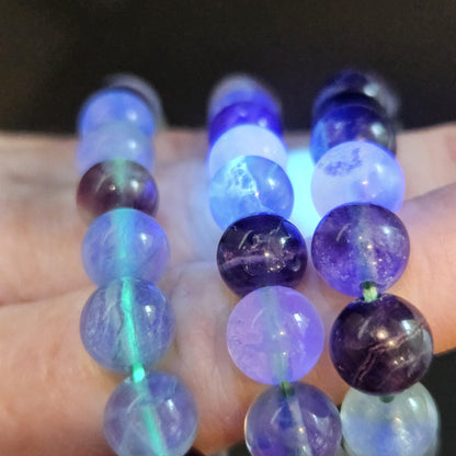 UV Reactive Rainbow Fluorite Bracelet