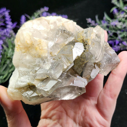 Tabular Black Barite with Marcasite