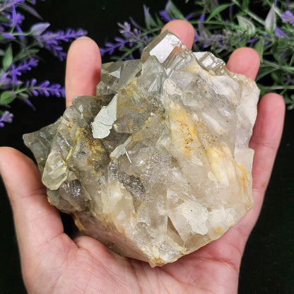 Tabular Black Barite with Marcasite